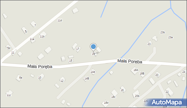 Nowy Sącz, Mała Poręba, 19, mapa Nowego Sącza