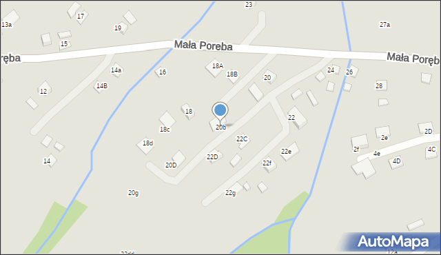 Nowy Sącz, Mała Poręba, 20b, mapa Nowego Sącza