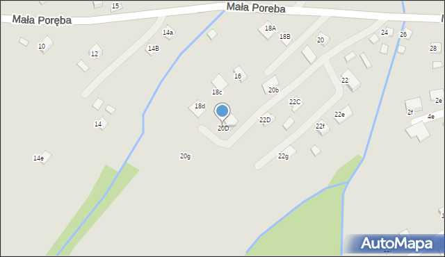 Nowy Sącz, Mała Poręba, 20D, mapa Nowego Sącza