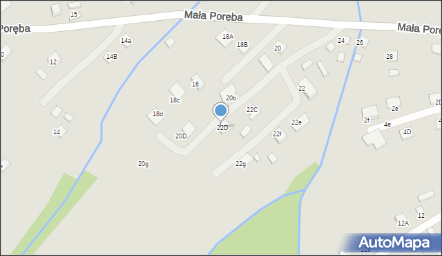 Nowy Sącz, Mała Poręba, 22D, mapa Nowego Sącza