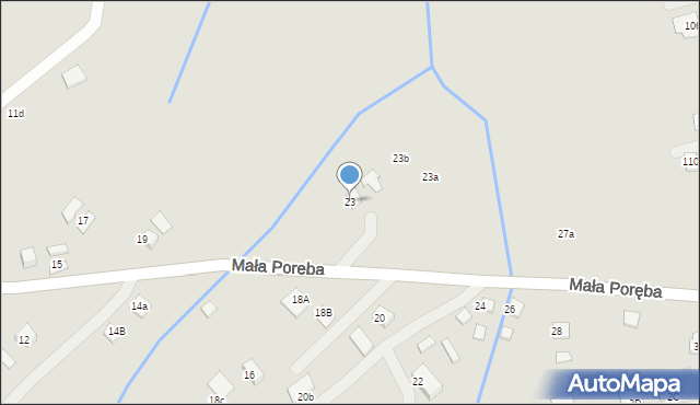 Nowy Sącz, Mała Poręba, 23, mapa Nowego Sącza