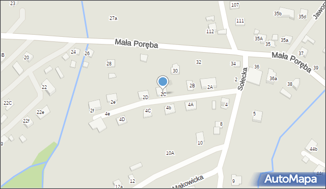 Nowy Sącz, Mała Poręba, 2C, mapa Nowego Sącza