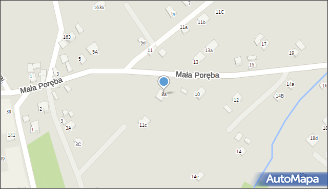 Nowy Sącz, Mała Poręba, 8a, mapa Nowego Sącza