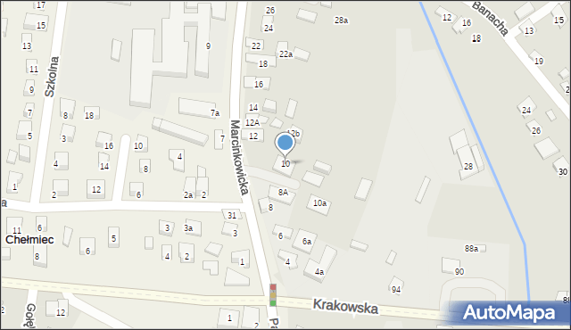 Nowy Sącz, Marcinkowicka, 10, mapa Nowego Sącza