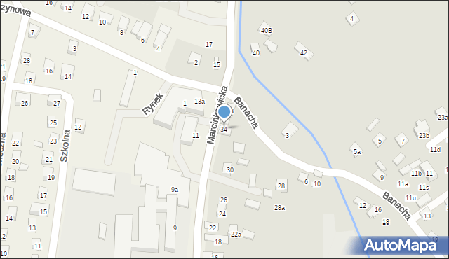 Nowy Sącz, Marcinkowicka, 34, mapa Nowego Sącza