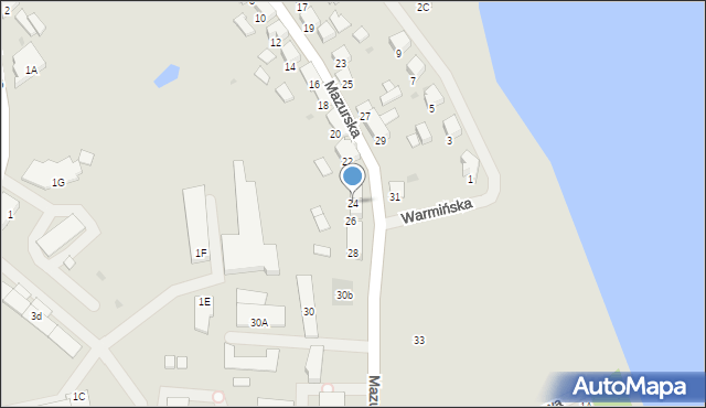 Olecko, Mazurska, 24, mapa Olecko