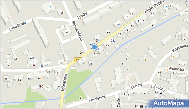 Olesno, Małe Przedmieście, 34, mapa Olesno