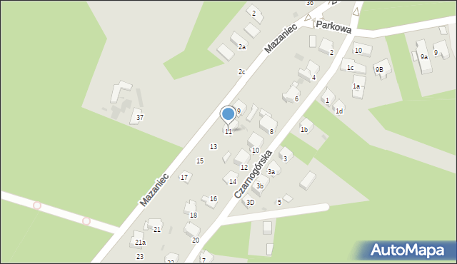 Olkusz, Mazaniec, 11, mapa Olkusz