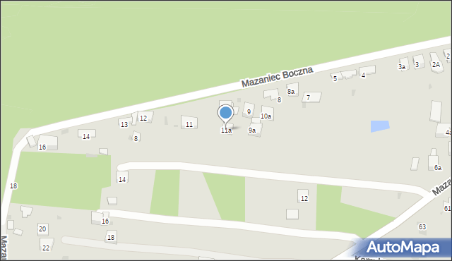 Olkusz, Mazaniec Boczna, 11a, mapa Olkusz