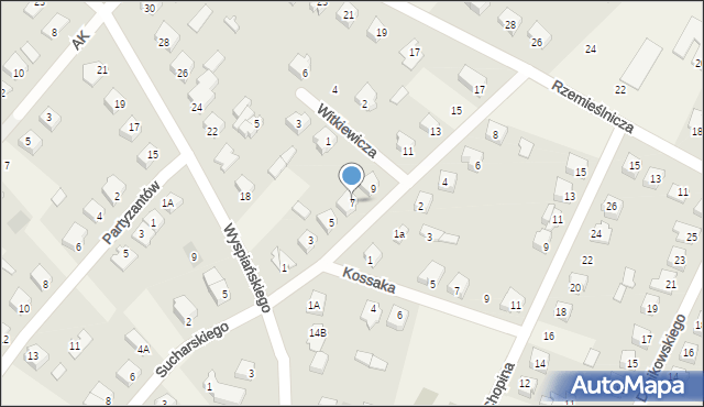 Olszewo-Borki, Malczewskiego Jacka, 7, mapa Olszewo-Borki