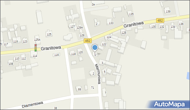 Olszowa, Marmurowa, 1, mapa Olszowa