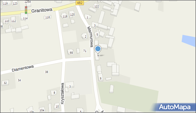 Olszowa, Marmurowa, 7, mapa Olszowa