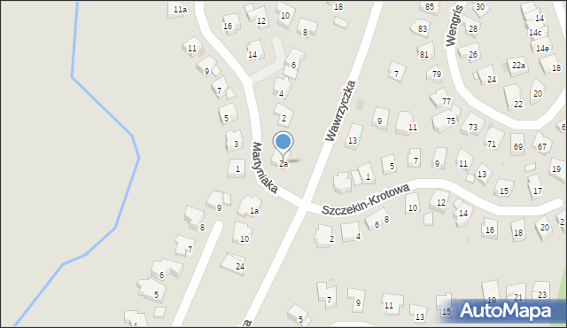 Olsztyn, Martyniaka Aleksandra, prof., 2a, mapa Olsztyna