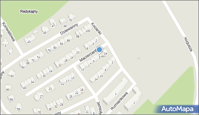 Olsztyn, Macierzanki, 1, mapa Olsztyna