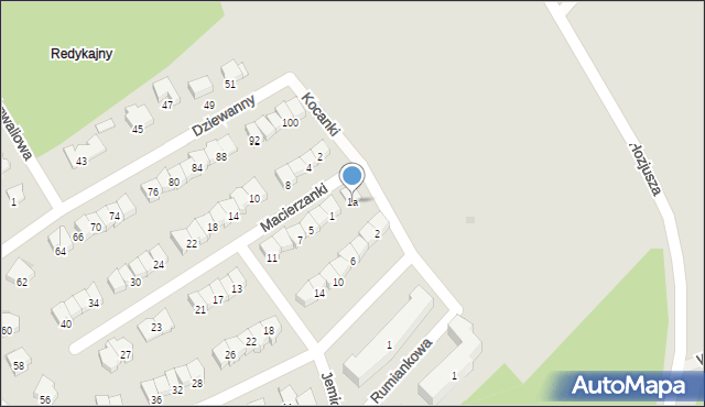 Olsztyn, Macierzanki, 1a, mapa Olsztyna