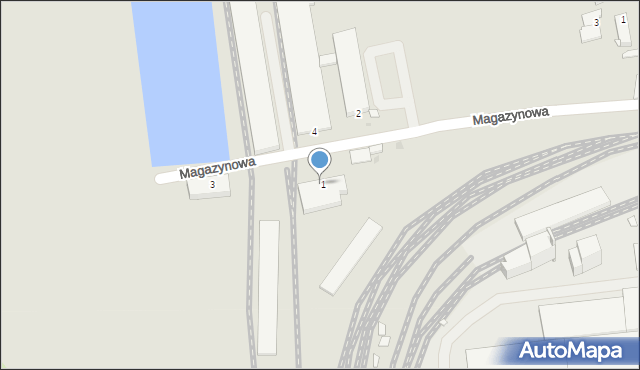 Opole, Magazynowa, 1a, mapa Opola