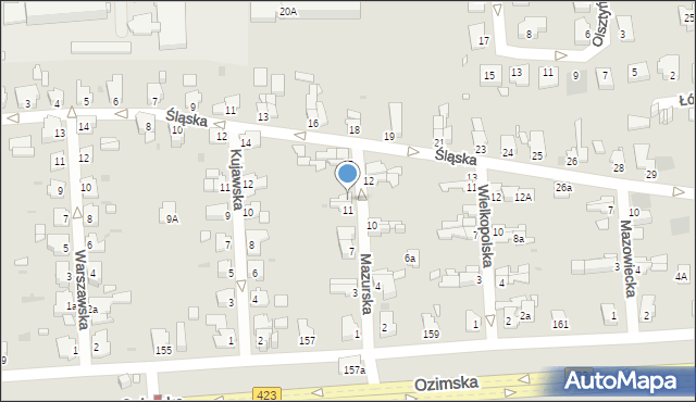 Opole, Mazurska, 13, mapa Opola