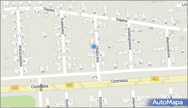 Opole, Mazurska, 5, mapa Opola