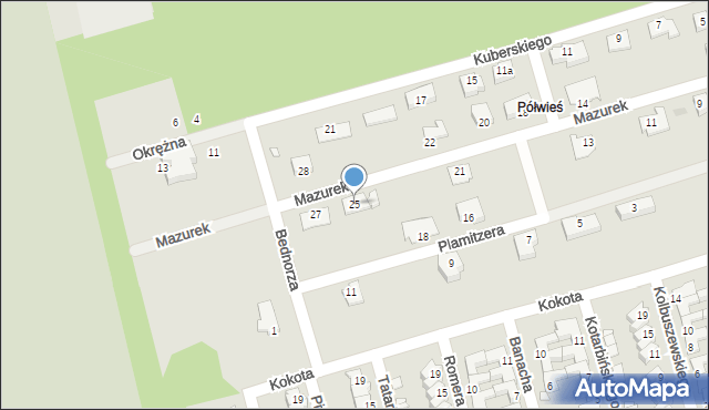 Opole, Mazurek Stefanii, 25, mapa Opola