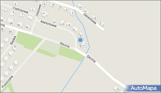 Opole, Mahoniowa, 2, mapa Opola