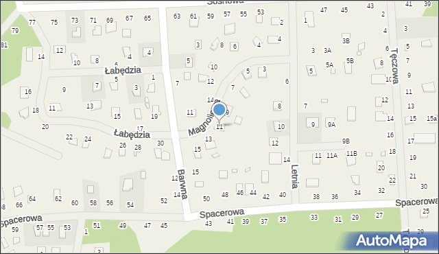 Orchówek, Magnoliowa, 11, mapa Orchówek