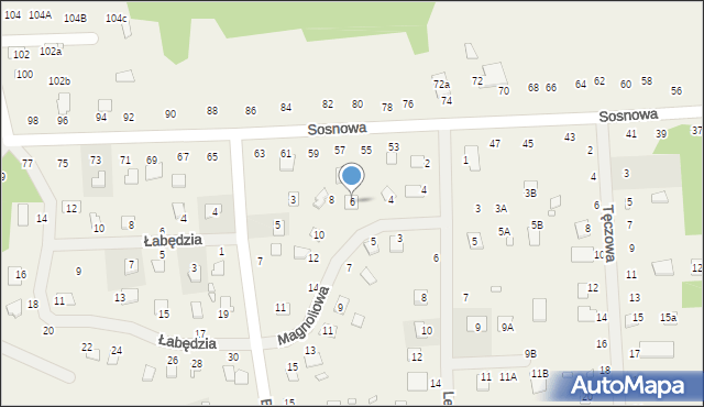 Orchówek, Magnoliowa, 6, mapa Orchówek