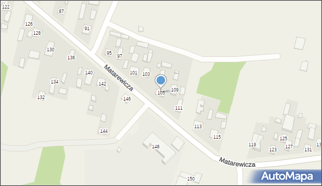 Ossów, Matarewicza, 105, mapa Ossów