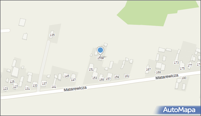 Ossów, Matarewicza, 153a, mapa Ossów