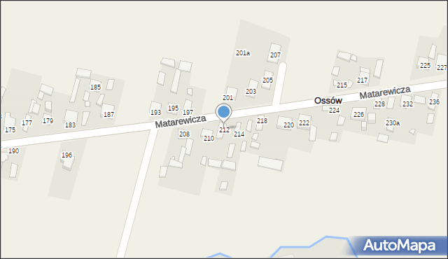 Ossów, Matarewicza, 212, mapa Ossów