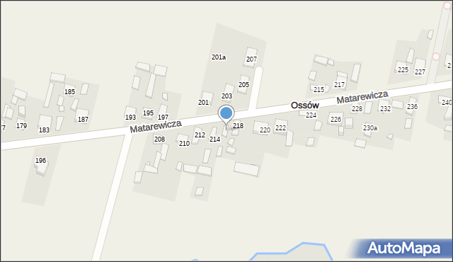 Ossów, Matarewicza, 216, mapa Ossów