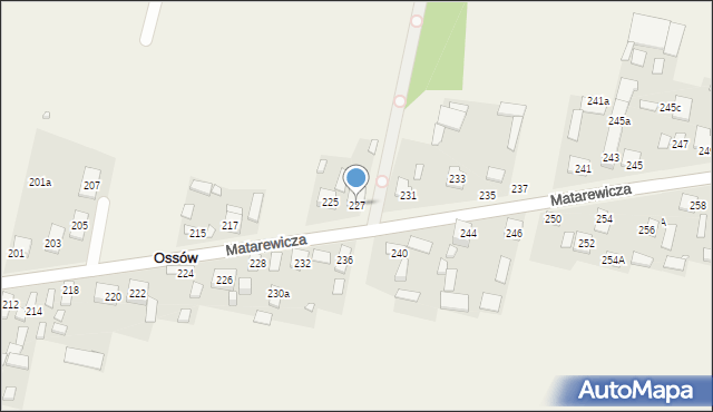 Ossów, Matarewicza, 227, mapa Ossów