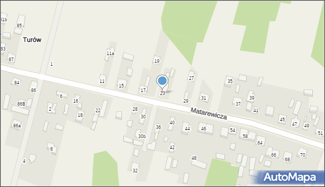 Ossów, Matarewicza, 23, mapa Ossów