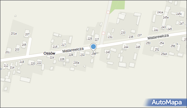 Ossów, Matarewicza, 236, mapa Ossów