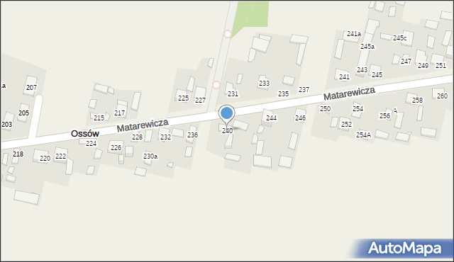 Ossów, Matarewicza, 240, mapa Ossów