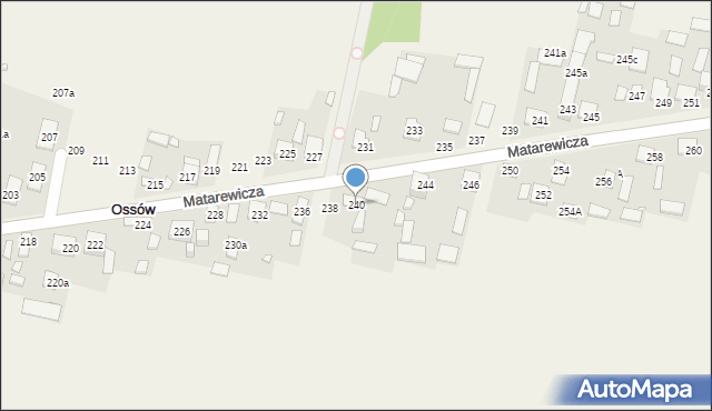 Ossów, Matarewicza, 240, mapa Ossów