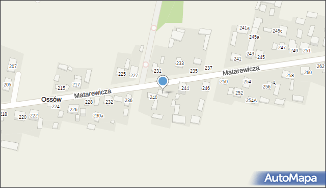 Ossów, Matarewicza, 242, mapa Ossów