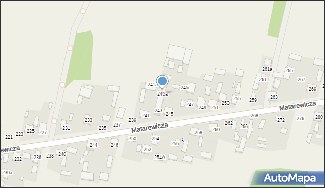 Ossów, Matarewicza, 245a, mapa Ossów
