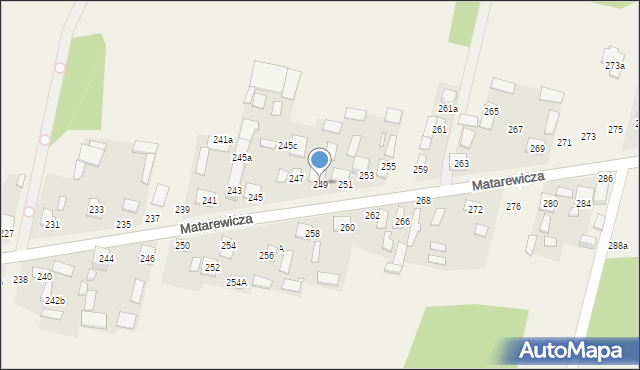 Ossów, Matarewicza, 249, mapa Ossów
