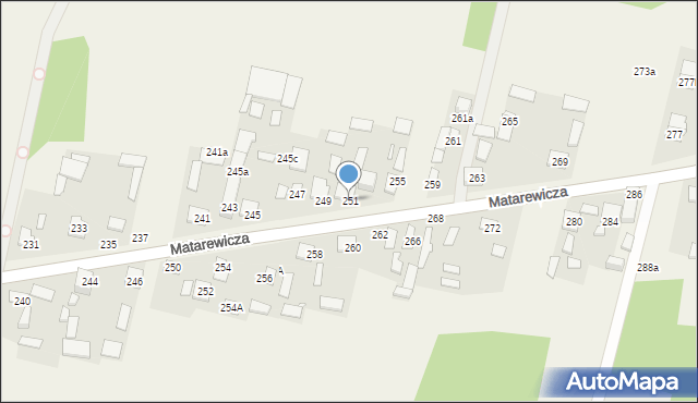 Ossów, Matarewicza, 251, mapa Ossów