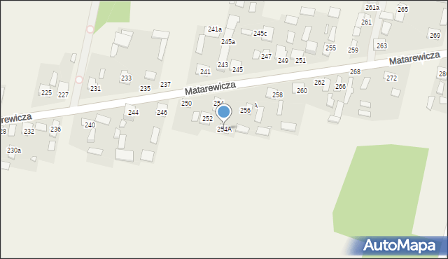 Ossów, Matarewicza, 254A, mapa Ossów