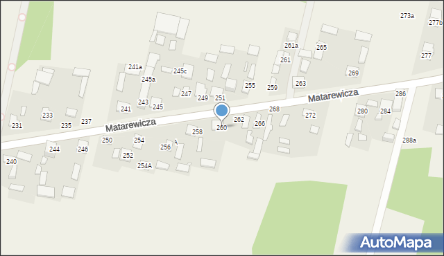 Ossów, Matarewicza, 260, mapa Ossów