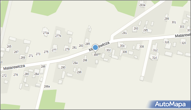 Ossów, Matarewicza, 300, mapa Ossów