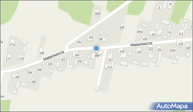 Ossów, Matarewicza, 308, mapa Ossów