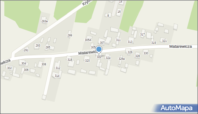 Ossów, Matarewicza, 322, mapa Ossów