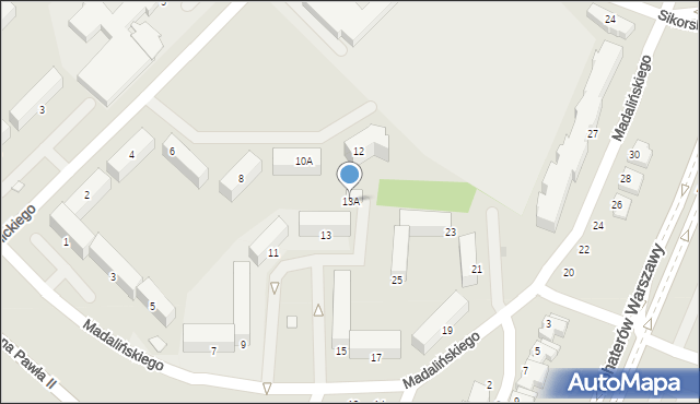 Ostrołęka, Madalińskiego Antoniego Józefa, gen., 13A, mapa Ostrołęka