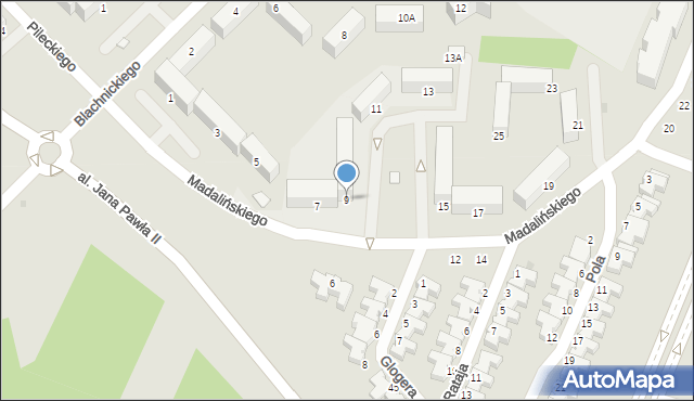 Ostrołęka, Madalińskiego Antoniego Józefa, gen., 9, mapa Ostrołęka