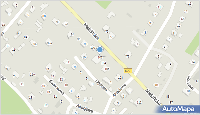 Ostrów Mazowiecka, Małkińska, 102, mapa Ostrów Mazowiecka