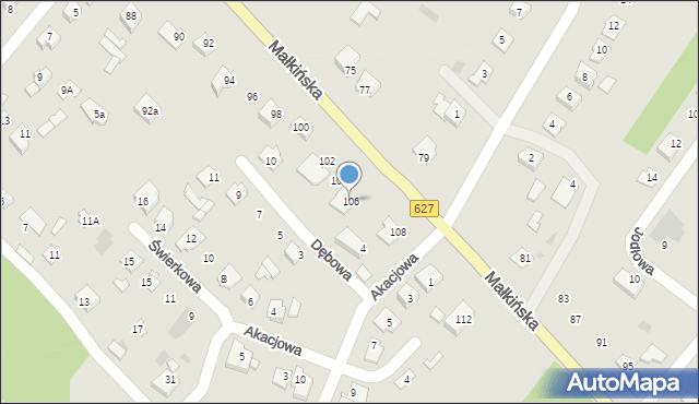 Ostrów Mazowiecka, Małkińska, 106, mapa Ostrów Mazowiecka