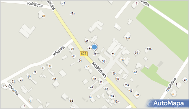 Ostrów Mazowiecka, Małkińska, 49, mapa Ostrów Mazowiecka