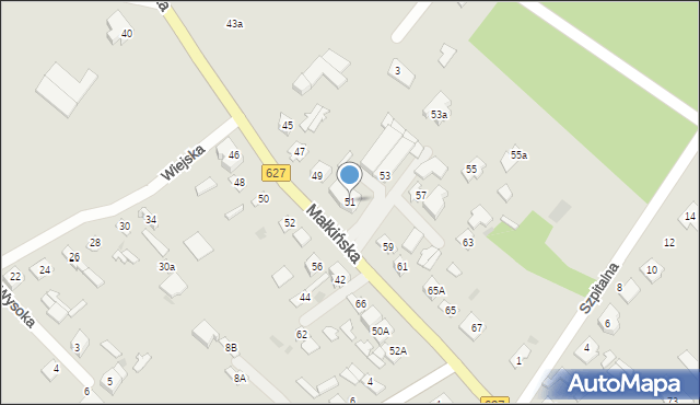 Ostrów Mazowiecka, Małkińska, 51, mapa Ostrów Mazowiecka